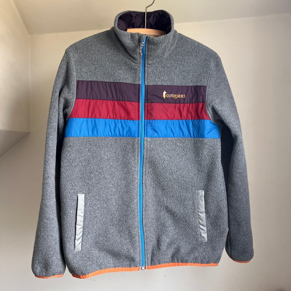 Cotopaxi Teca Fleece Full-Zip Jacket Gray Colorblock Hiking Gorpcore Mens Small